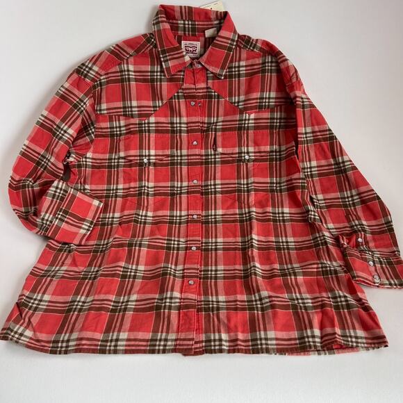 Levi's Women's Dylan Relaxed Loose Snaps Button Down Western Shirt   Size M - Picture 1 of 14